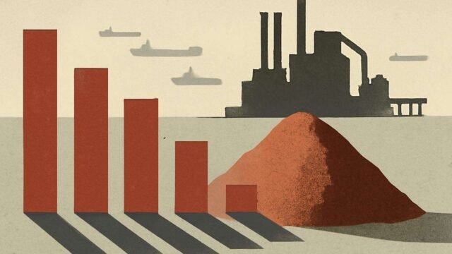 Minério de ferro cai 3,12% na China e atinge a menor cotação em 18 meses
